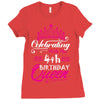 Celebrating With the 4th Birthday Queen Ladies Fitted T-Shirt