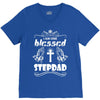 I Am One Blessed Stepdad V-Neck Tee