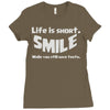 life short smile advice wisdom Ladies Fitted T-Shirt