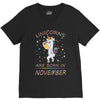 UNICORNS ARE BORN IN NOVEMBER V-Neck Tee