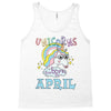 unicorns are born in april cute unicorn Tank Top