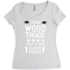 super power i turn wood funnz slogan mz power Women's Triblend Scoop T-shirt