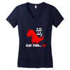 funny dino Women's V-Neck T-Shirt