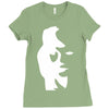 sax player lady face optical illusion Ladies Fitted T-Shirt