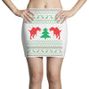 ugly sweater dinosour Mini Skirts