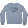 men's love heart outline valentine's day t shirt Crewneck Sweatshirt