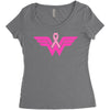 breast cancer wonder woman Women's Triblend Scoop T-shirt