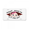 July Peeking Out Baby Girl License Plate