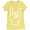 rock and roll throwing horns Ladies Fitted T-Shirt