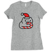 candy cane cat Ladies Fitted T-Shirt