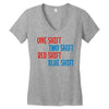 one shift two shift red shift blue shift Women's V-Neck T-Shirt