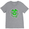 celtic green clover skull patch, irish biker patches V-Neck Tee