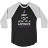 Keep Calm And Light It Up Lavender (For General Cancer Awareness) 3/4 Sleeve Shirt