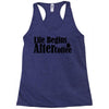 life begins after coffee Racerback Tank