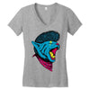 cat punk Women's V-Neck T-Shirt