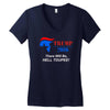 trump 2016 there will be hell toupee Women's V-Neck T-Shirt