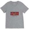 mission college maroon V-Neck Tee