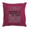 girl already taken by psychotic computer engineer Throw Pillow