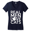 real men love cats (4) Women's V-Neck T-Shirt