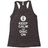 keep calm and disc golf on target frisbee basket Racerback Tank