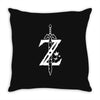 the legend of zelda - breath of the wild white logo Throw Pillow