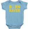 born raver party dance festival funny Baby Onesie