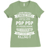 Super Cool Pop Pop Of A Freaking Awesome Granddaughter Ladies Fitted T-Shirt