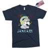 unicorns are born in january cute unicorn Exclusive T-shirt