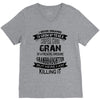 Super Cool Gran Of A Freaking Awesome Granddaughter V-Neck Tee
