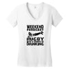 weekend rugby forecast beer pub drink Women's V-Neck T-Shirt