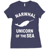 narwhals Ladies Fitted T-Shirt