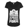 training to unlock my titan form Maternity Scoop Neck T-shirt