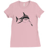 sharks with frickin laser beams t shirt soft funny austin powers tee d Ladies Fitted T-Shirt