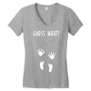 Guess What Baby Inside Pregnancy Announcement Women's V-Neck T-Shirt