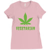 Vegetarian Pot Leaf Ladies Fitted T-Shirt
