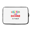 legends are born october Laptop sleeve