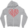love heart outline valentine's day Zipper Hoodie
