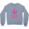Support Breast Cancer Awareness With A Pink Cannabis Leaf Crewneck Sweatshirt