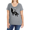 Wolf And Human Ladies Curvy T-Shirt