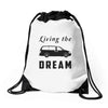 living the minivan dream Drawstring Bags