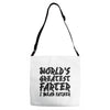 worlds greatest father i mean.. Adjustable Strap Totes