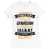 Super Cool Grandson Of A Freaking Awesome Grammy Ladies Fitted T-Shirt