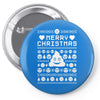 funny ugly christmas smiley emoticon Pin-back button