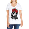 Skull Girl Ladies Curvy T-Shirt