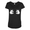 funny mickey mouse cartoon hands grabbing breasts boobs Maternity Scoop Neck T-shirt