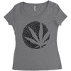 cannabis fingerprinting (black) Women's Triblend Scoop T-shirt