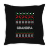 ugly christmas grandpa Throw Pillow