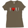 I love u heart Ladies Fitted T-Shirt