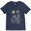 seattle skyline V-Neck Tee