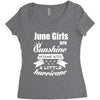 June Girls Are Sunshine Mixed With A Little Hurricane Women's Triblend Scoop T-shirt